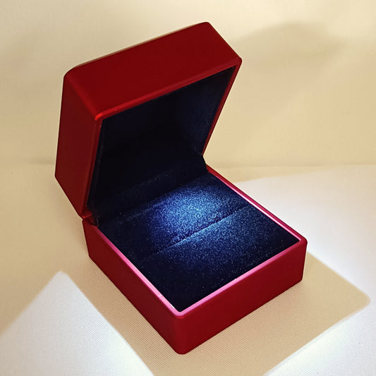 Présentoir pour Bague, Boîte Rouge avec Lumière