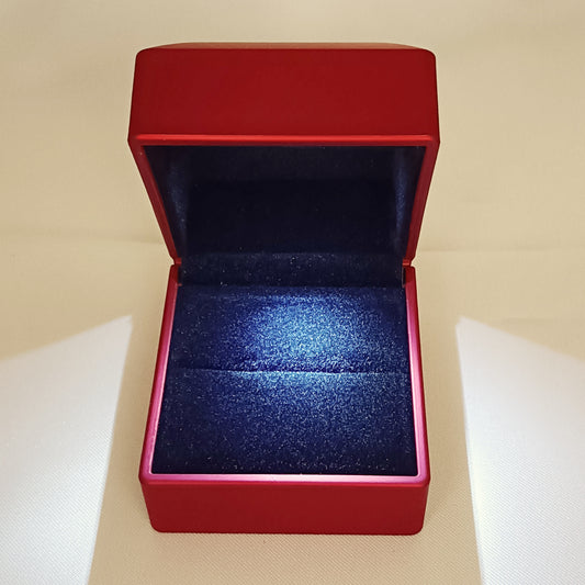 Présentoir pour Bague, Boîte Rouge avec Lumière