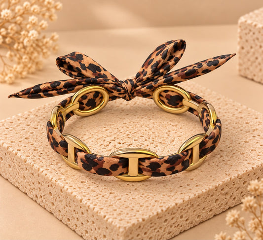 Bracelet ruban maillon tissu