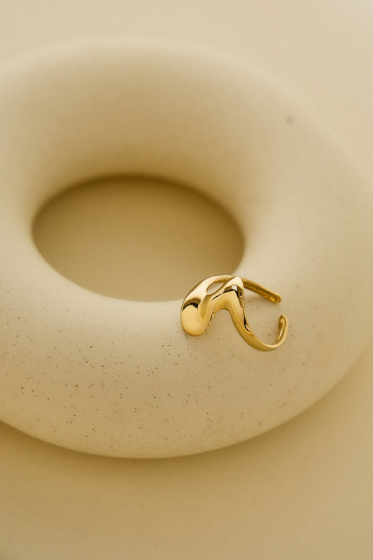 Bague Dorée Brillante Vague