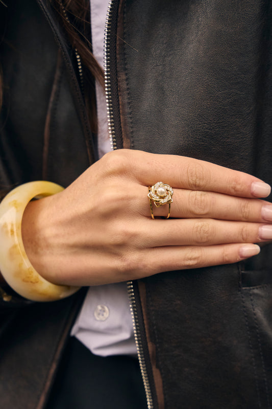 Bracelet Jonc Forme Ronde Résine Jaune Ivoire