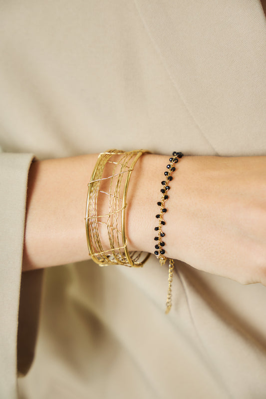 Bracelet doré épais en multi ligne