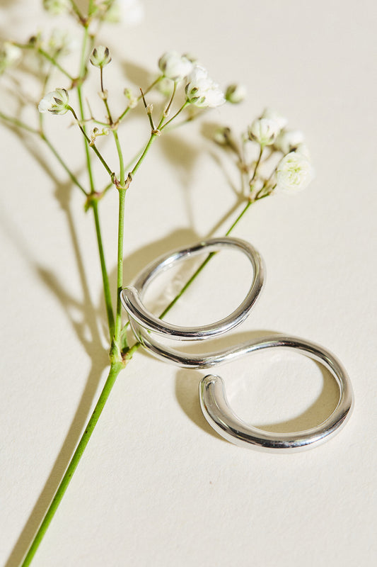 Bague Argentée à Porter sur Deux Doigts