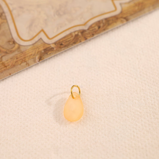 Lot de 3 Pendentifs Goutte Résine Doré Orange Pastel - Eclat Paris