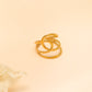 Bague dorée croisé et ligne
