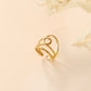Bague dorée croisé et ligne