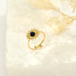 Sun ring and black pearl in the center