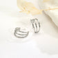 Silver triple hoop earrings