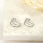 Silver triple hoop earrings