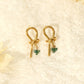 Knot and green pearl earrings
