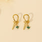 Knot and green pearl earrings