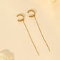 Chain earrings with ear cuff