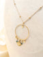 Long necklace with round pendant and sun