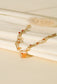 Bracelet triple chaîne avec perles oranges et pendentif lune