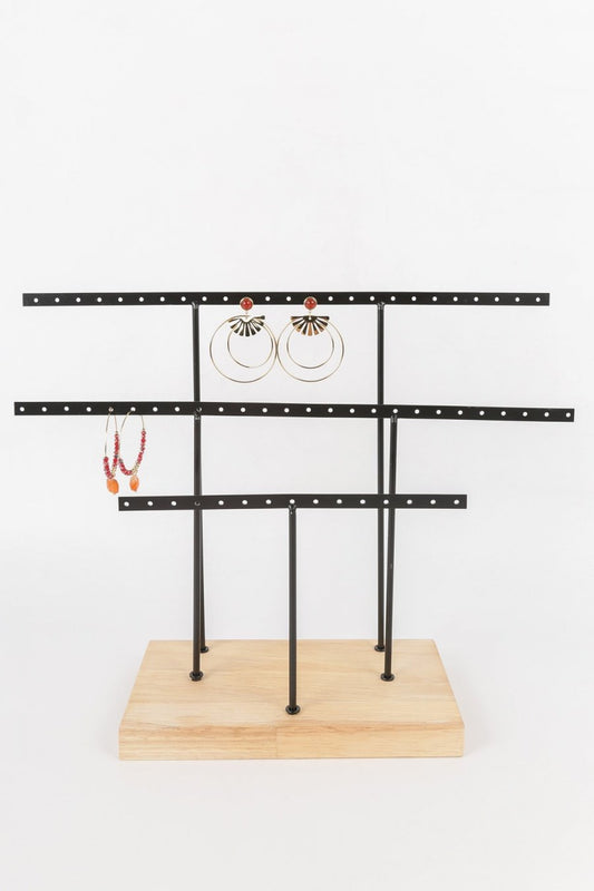 Présentoir noir pour boucles d'oreilles
