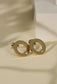 Round and rhinestone earrings