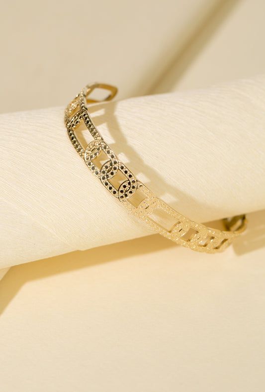 Golden link bangle bracelet