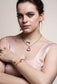 Round pendant necklace and pearls