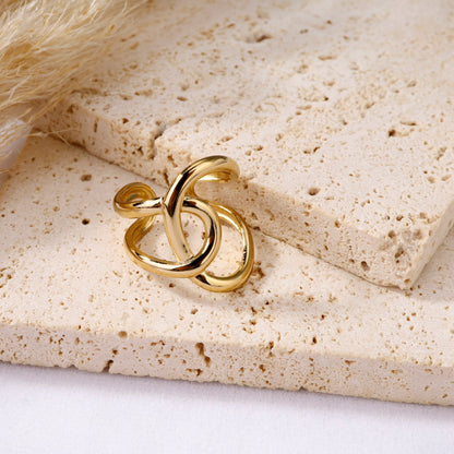 Bague croisée couleur or