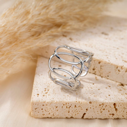Silver cross ring