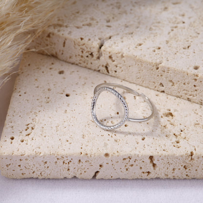 Bague ronde argentée