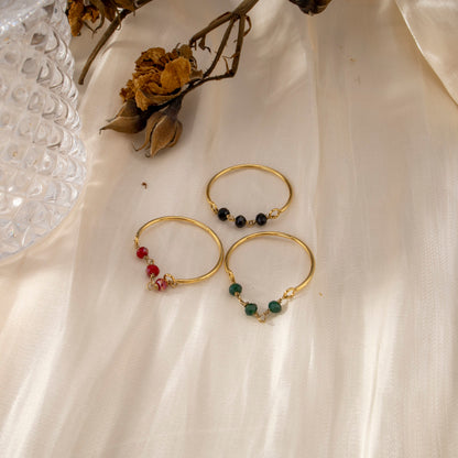 Green colored beads ring