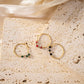 Bague perles colorés rouges