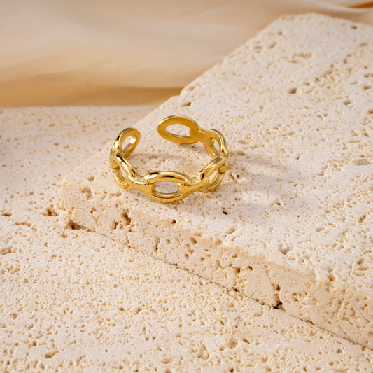 Bague ajustable liens dorée