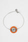 Silver bracelet with orange pendant