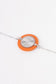 Silver bracelet with orange pendant