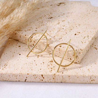 Barred circle earrings
