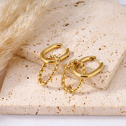 Boucles d'oreilles cercles croisés