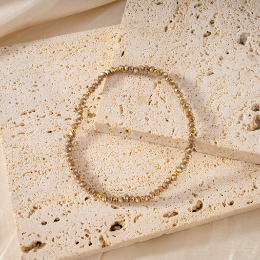 Bracelet élastique perles marrons