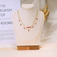 Double chain necklace red gold beads