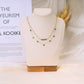 Double chain necklace with green beads