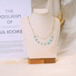 Double chain necklace with 8 blue stones