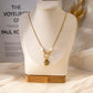 Chain necklace with white pearls and hammered pendant