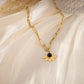 Flower and colored stone pendant necklace