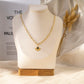Flower and colored stone pendant necklace
