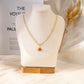 Flower and colored stone pendant necklace