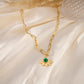Flower and colored stone pendant necklace