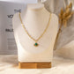 Flower and colored stone pendant necklace
