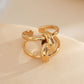 Double line ring with knot