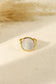Ring with round mother-of-pearl plate