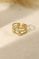 Bague triple ligne avec strass et nacre