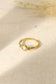 Mother-of-pearl and double rhinestone ring