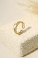 Link ring with mother-of-pearl