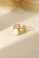 Bague triple trait avec pierre blanche