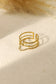 Ring triple rings, chain and golden rhinestones