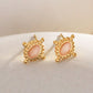 Pink oval earrings